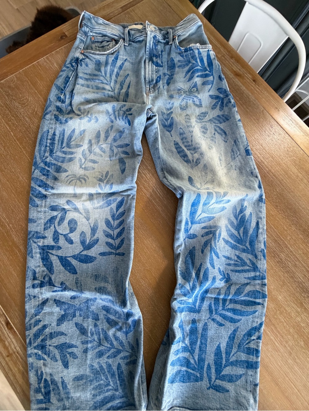 MOTHER SUPERIOR The Lasso Sneak Pressed Leaves Jeans 29